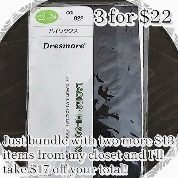 Japanese 90s Deadstock black knee-high stockings - Picture 1 of 6